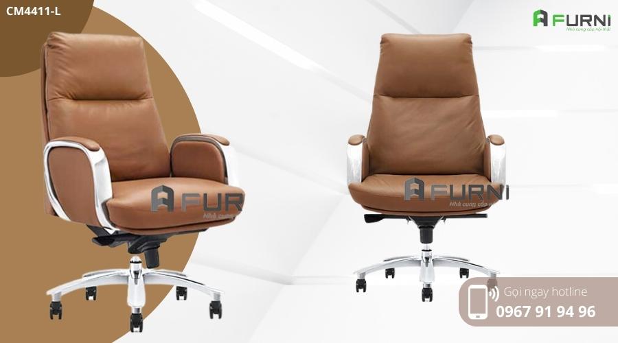 Ghế Giám Đốc Da Thật Lưng Cao Hiện Đại Nhập Khẩu HCM