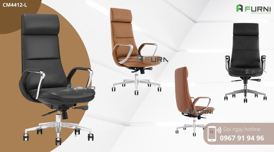 Ghế Giám Đốc Da Thật Lưng Cao Hiện Đại Nhập Khẩu HCM