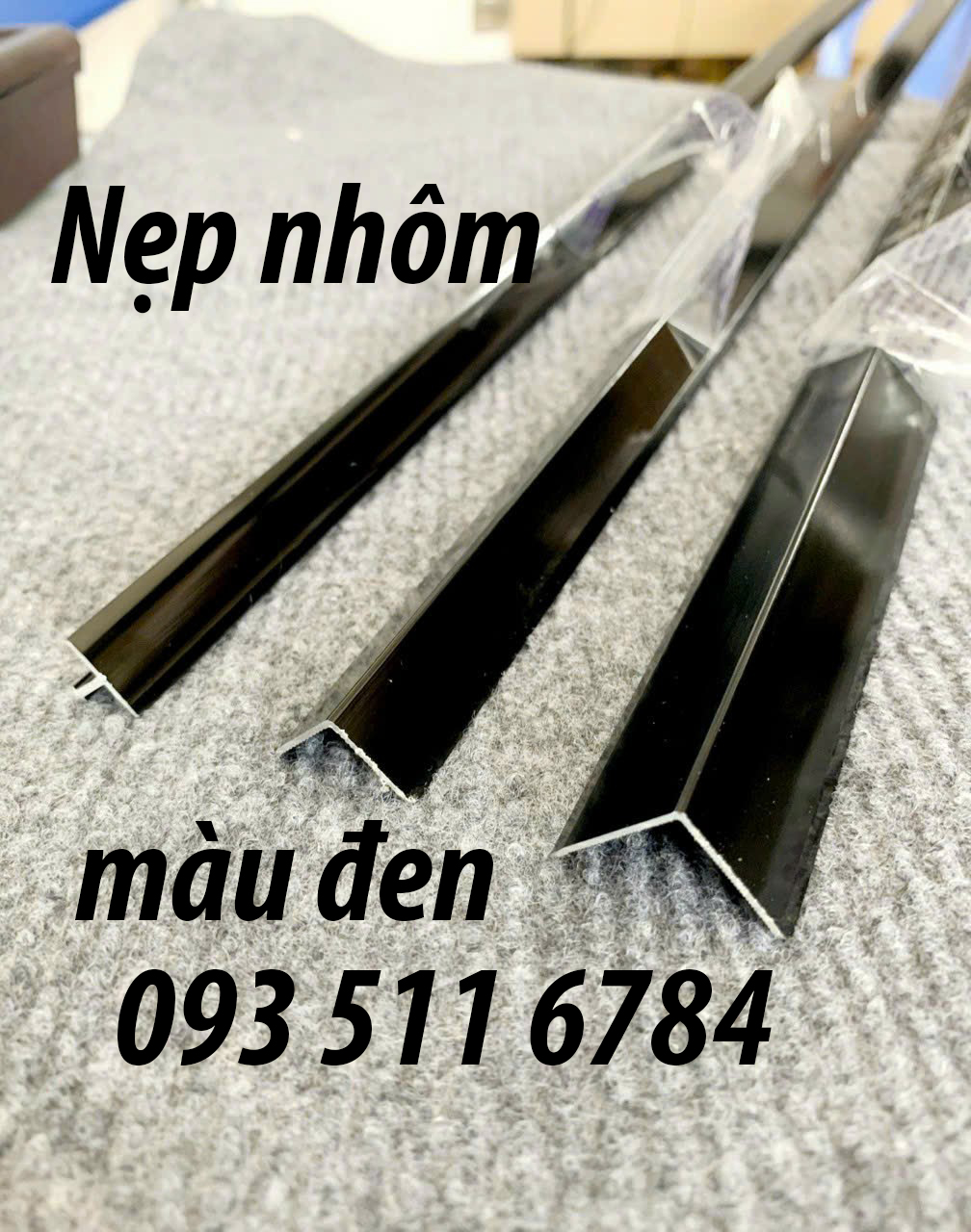 Nẹ[ nhôm V góc tường nẹp v đen góc tường