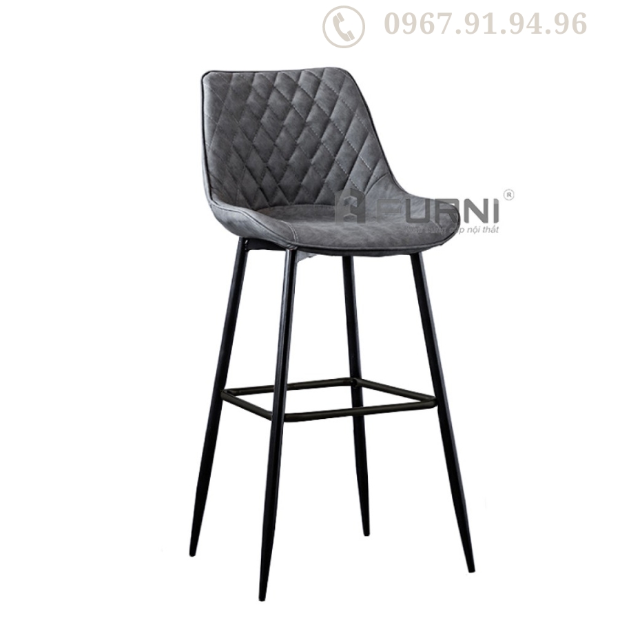 Ghế khu Pantry văn phòng lưng cao chân sắt nệm bọc da PVC CB2285-P