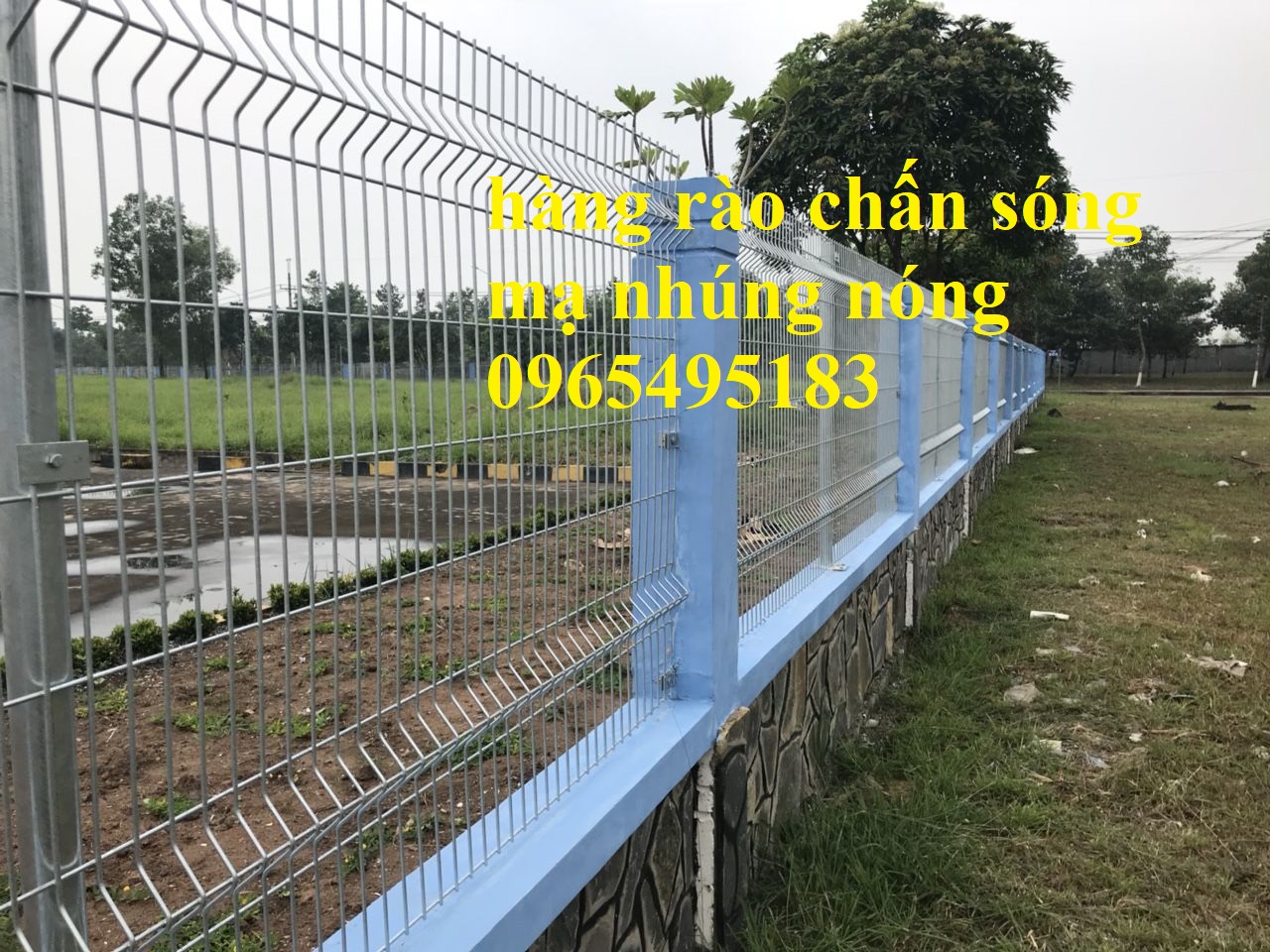 Lưới hàng rào chấn sóng mạ nhúng nóng, lưới hàng rào gập đầu mạ kẽm