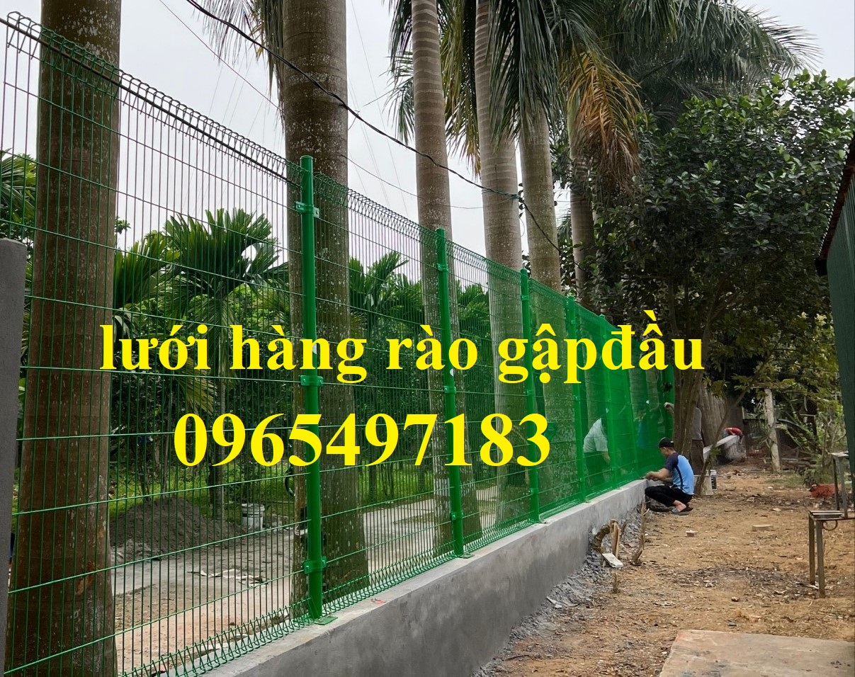 Lưới thép hàng rào chấn sóng, gập đầu sơn tĩnh điện