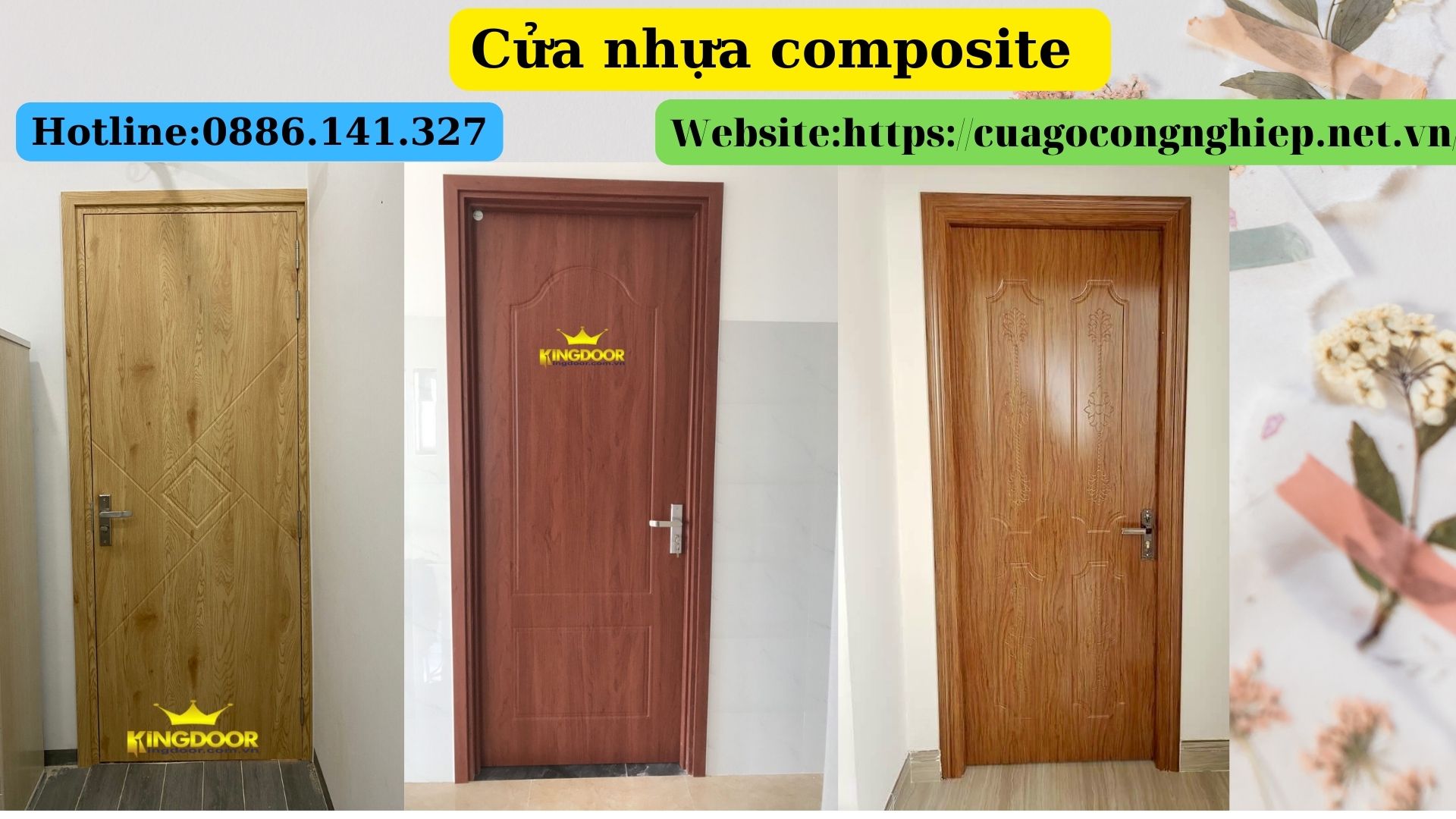 Cửa nhựa composite tại trà vinh - cửa nhựa chống nước 100%