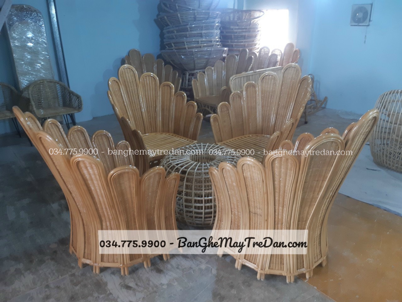 Xưởng đan bàn ghế mây tự nhiên chất lượng cao, giá tốt