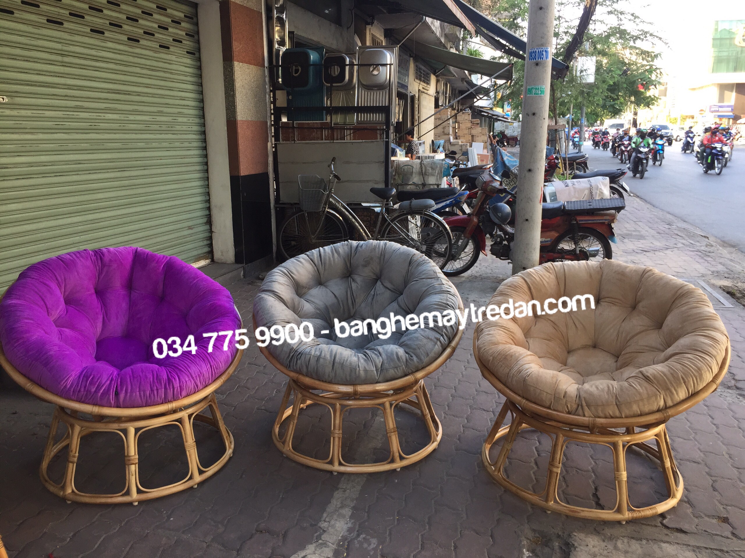 Ghế papasan tròn bằng mây tự nhiên cao cấp