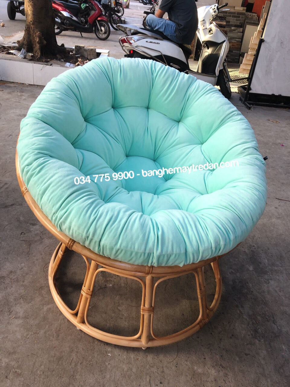 Ghế papasan tròn bằng mây tự nhiên cao cấp