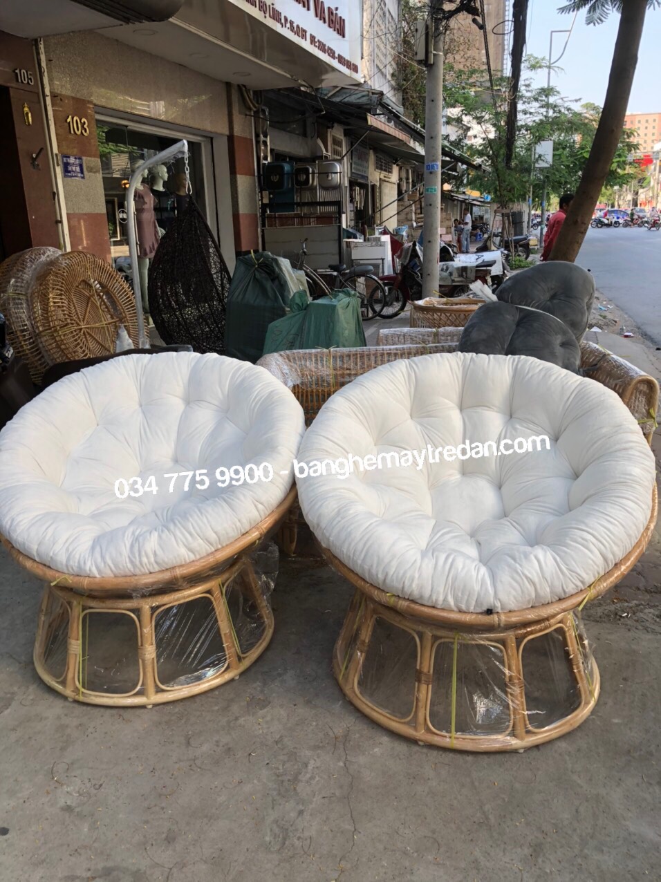 Ghế papasan tròn bằng mây tự nhiên cao cấp