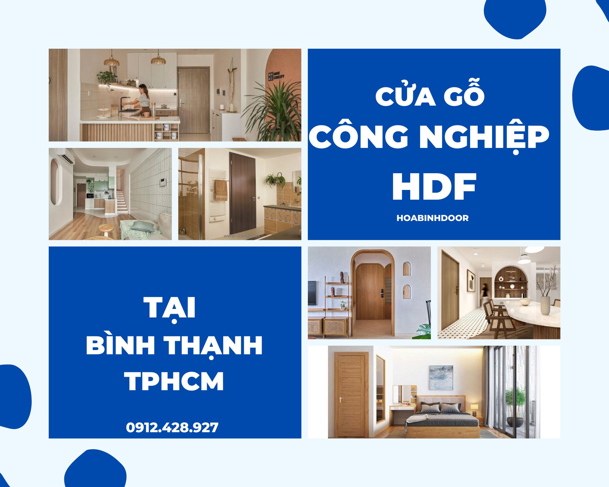 Cửa gỗ HDF tại Bình Thạnh  Cửa gỗ công nghiệp