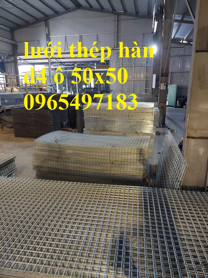 Lưới thép hàn d4 ô 50x50, lưới thép hàn phi 4 ô 50x50 có sẵn