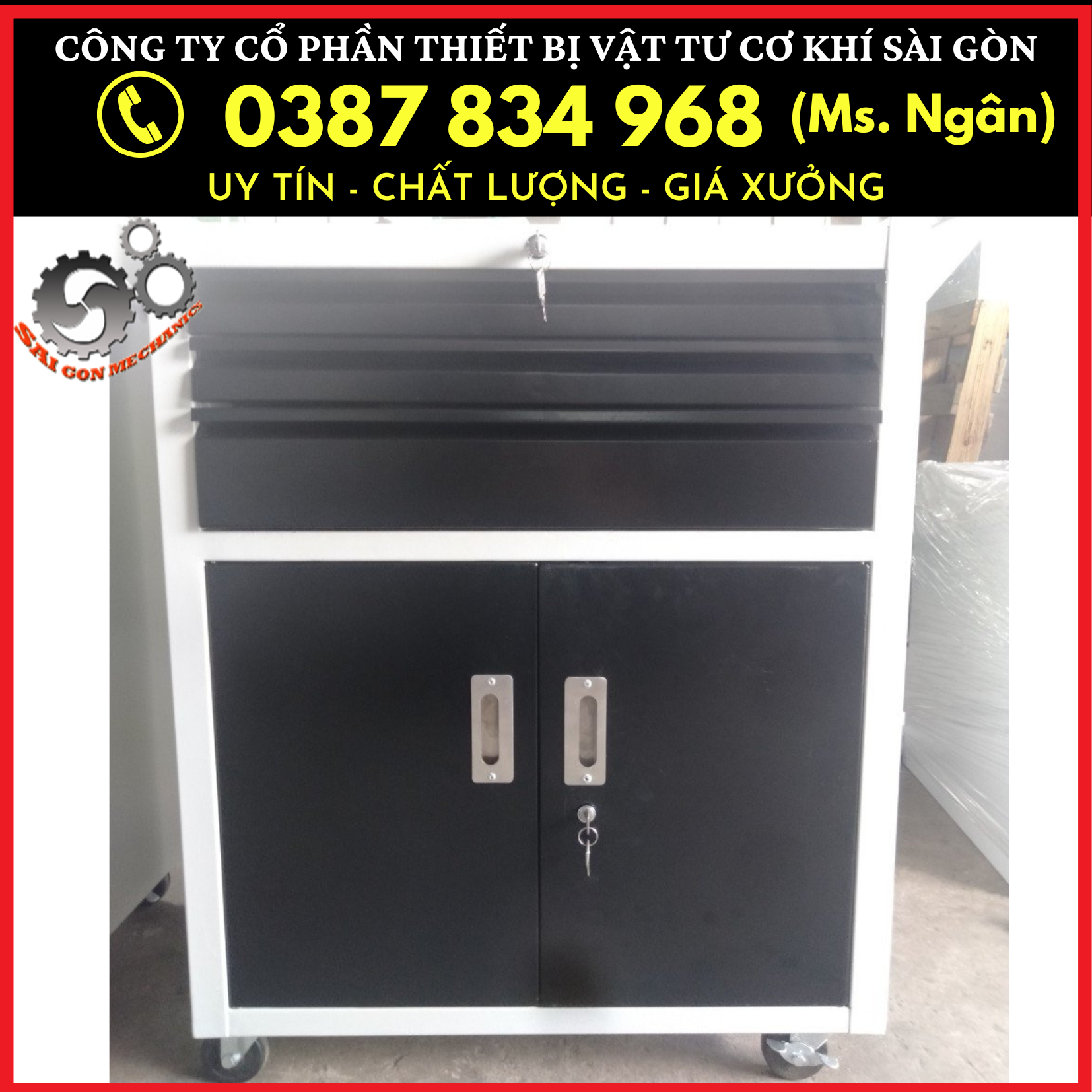 Tủ đồ nghề có ngăn kéo, có bánh xe giá xưởng