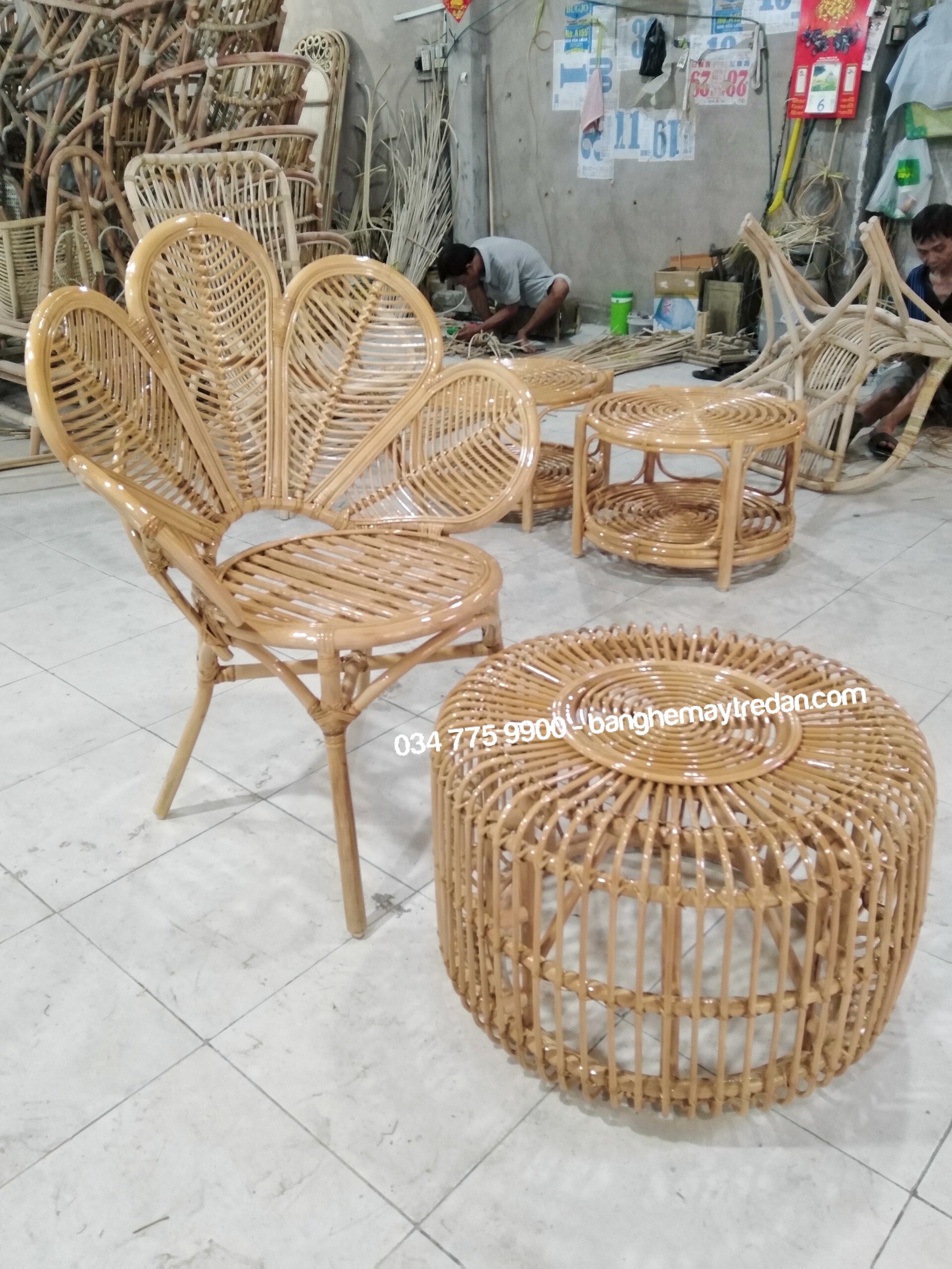 Xưởng đan sofa, salon mây đặt theo yêu cầu