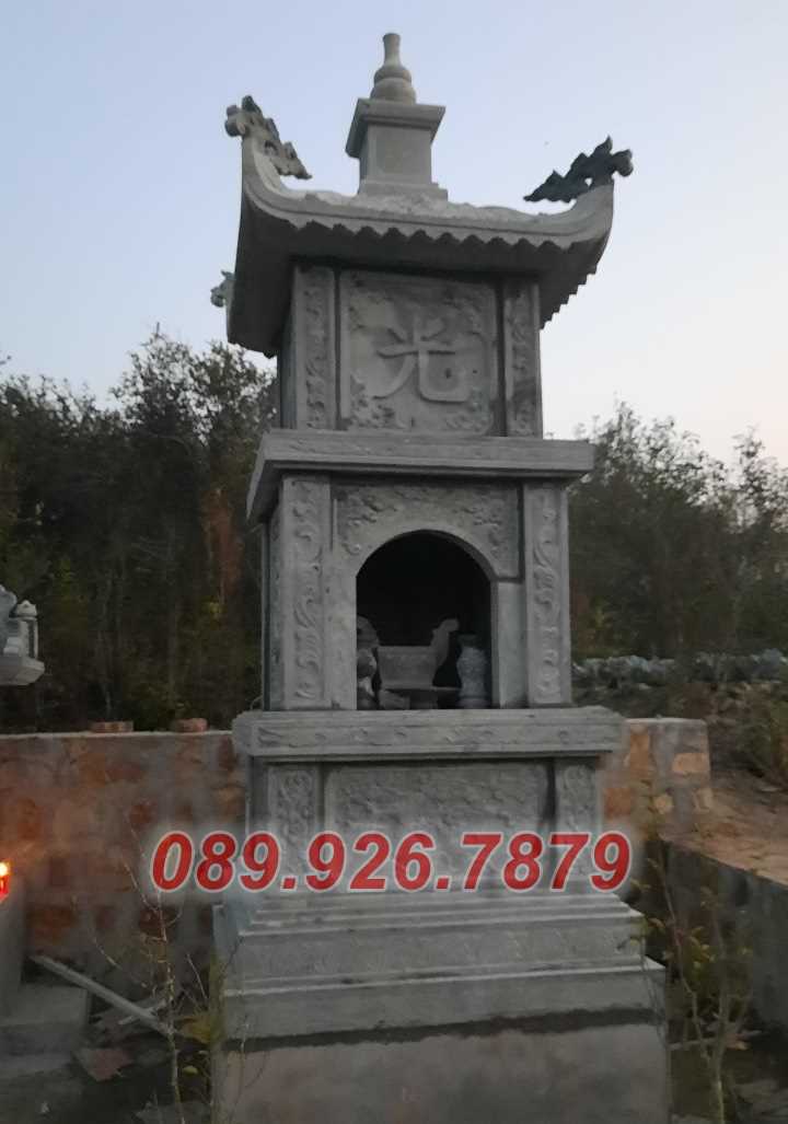 Mẫu mộ tháp bằng đá đẹp bán Tiền Giang - tháp mộ đựng tro cốt sư thầy