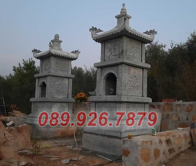 Mẫu mộ tháp bằng đá đẹp bán Tiền Giang - tháp mộ đựng tro cốt sư thầy