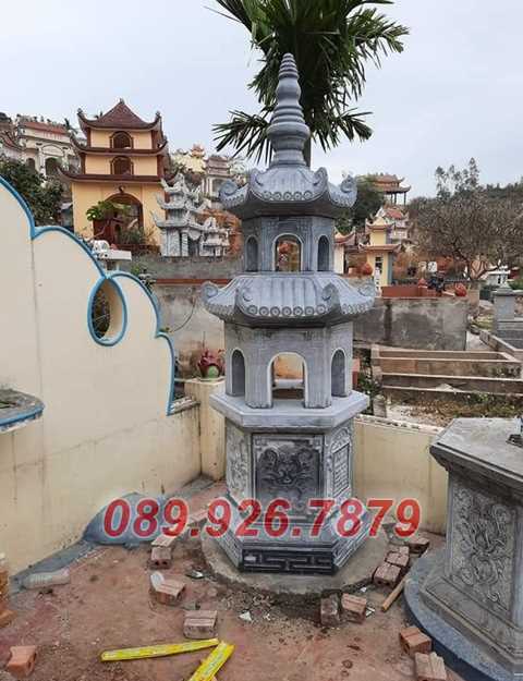 Mẫu mộ tháp bằng đá đẹp bán Tiền Giang - tháp mộ đựng tro cốt sư thầy