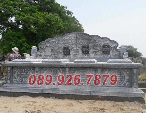 Mộ đá đôi - Mẫu mộ đá đẹp Long An- Mẫu mộ đá mái vòm, không mái