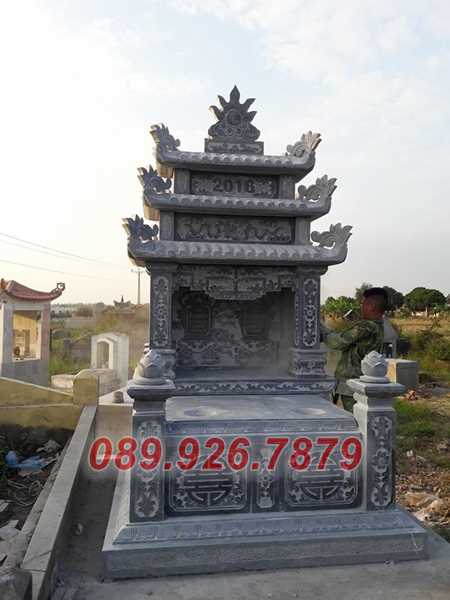 Mộ đá đôi - Mẫu mộ đá đẹp Long An- Mẫu mộ đá mái vòm, không mái