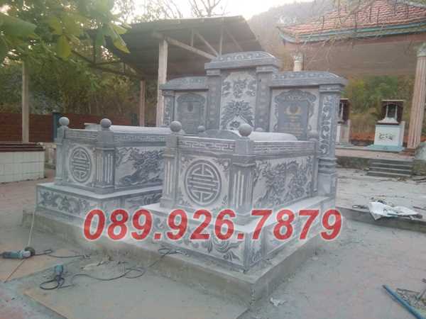 Mộ đá đẹp - Mậu mộ đá đôi cho ông bà cha mẹ gia đình có mái không mái