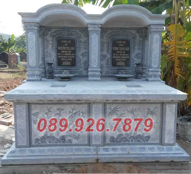 Mộ đá đẹp - Mậu mộ đá đôi cho ông bà cha mẹ gia đình có mái không mái