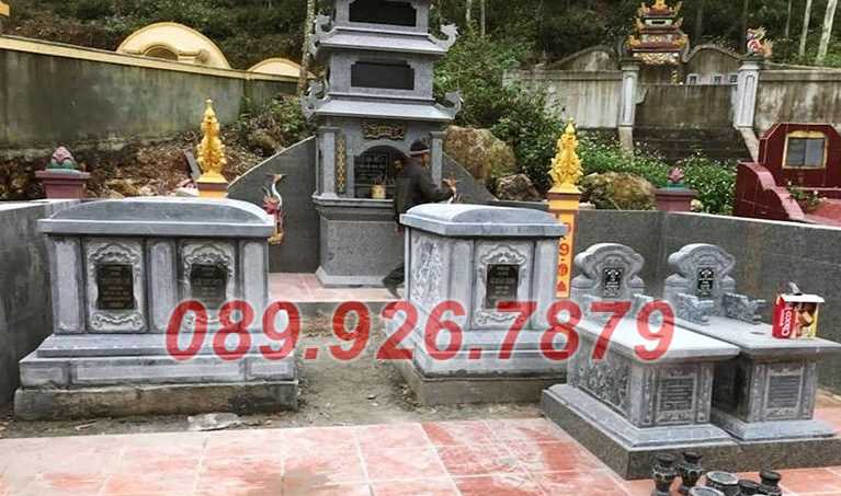 Mộ đá đẹp - Mậu mộ đá đôi cho ông bà cha mẹ gia đình có mái không mái