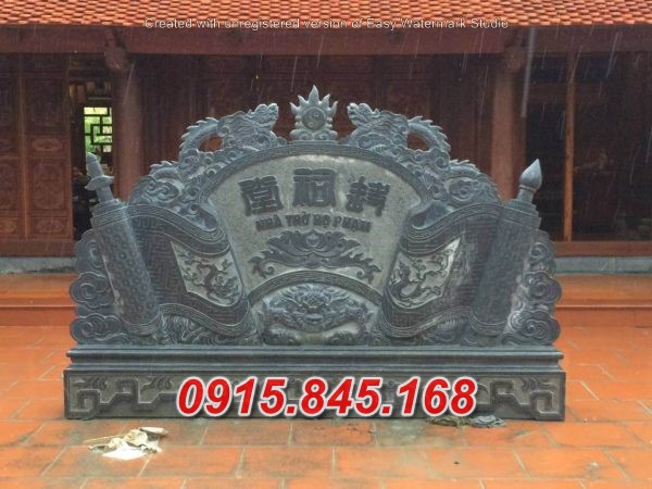 7984 nam định làm cuốn thư bằng đá đẹp - bình phong nhà thờ