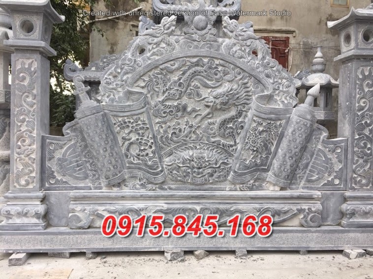 02+ cuốn thư đá đẹp nhất nghệ an - bức bình phong đá