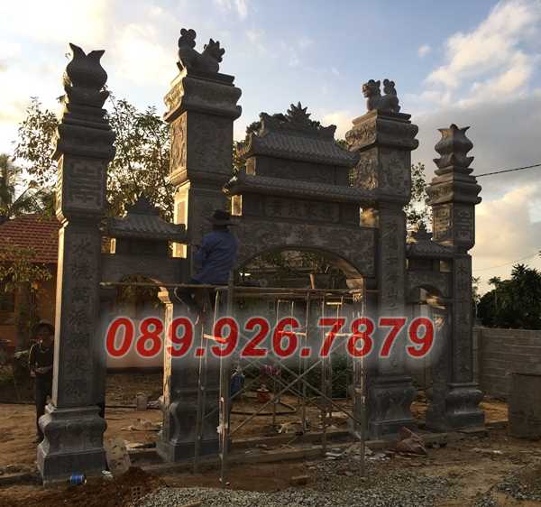 Cổng đá - Mẫu cổng đá đẹp bán Tiền Giang, hoa văn đơn giản, giá rẻ