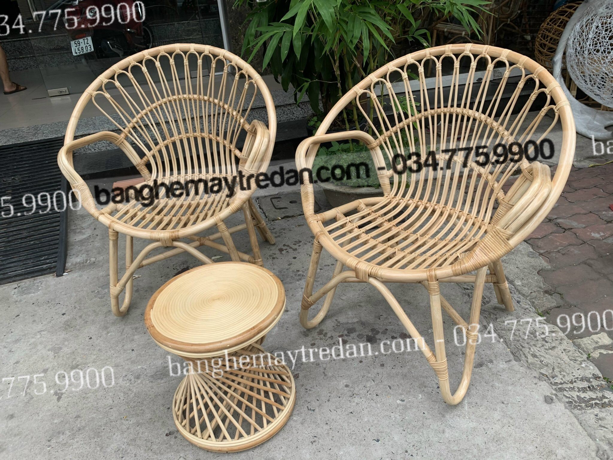 Ghế tiệm nails cao cấp bằng mây tự nhiên