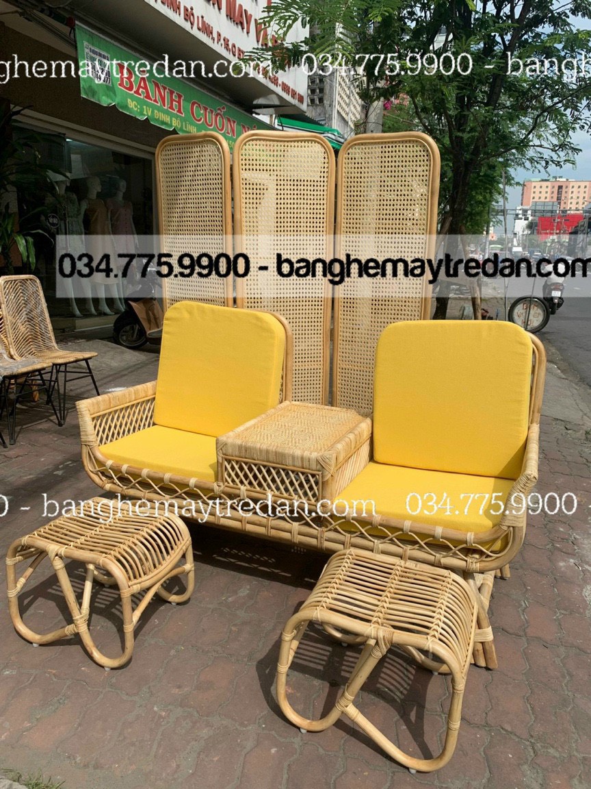 Ghế tiệm nails cao cấp bằng mây tự nhiên