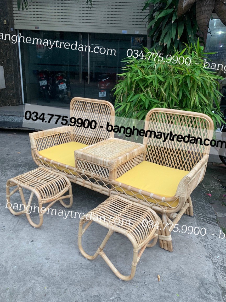 Ghế tiệm nails cao cấp bằng mây tự nhiên