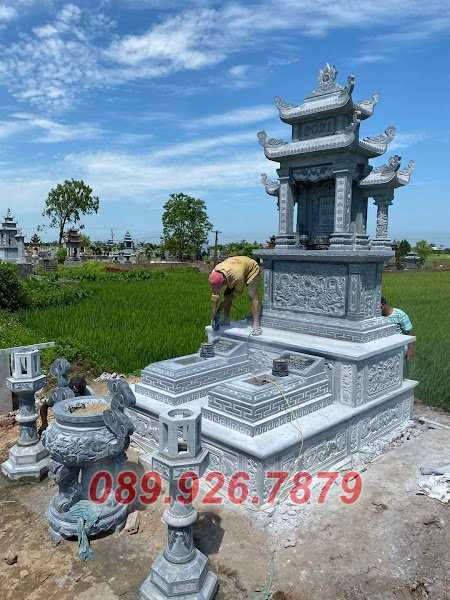 Mộ đá tam cấp bán Khánh Hòa -  Mẫu mộ đá xanh đẹp, mộ đá mái vòm