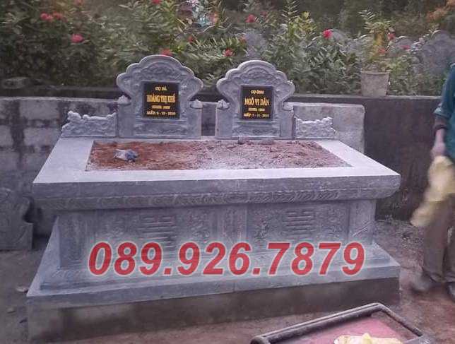 Mộ đá đơn giản - Mẫu mộ đá cao cấp đẹp bán Trà Vinh - Mộ đôi ông bà, c