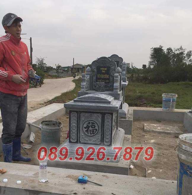 Mộ đá đơn giản - Mẫu mộ đá cao cấp đẹp bán Trà Vinh - Mộ đôi ông bà, c