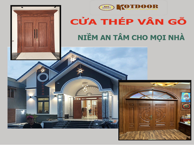 Giá cửa thép vân gỗ tại tiền giang- cửa chính chống trộm