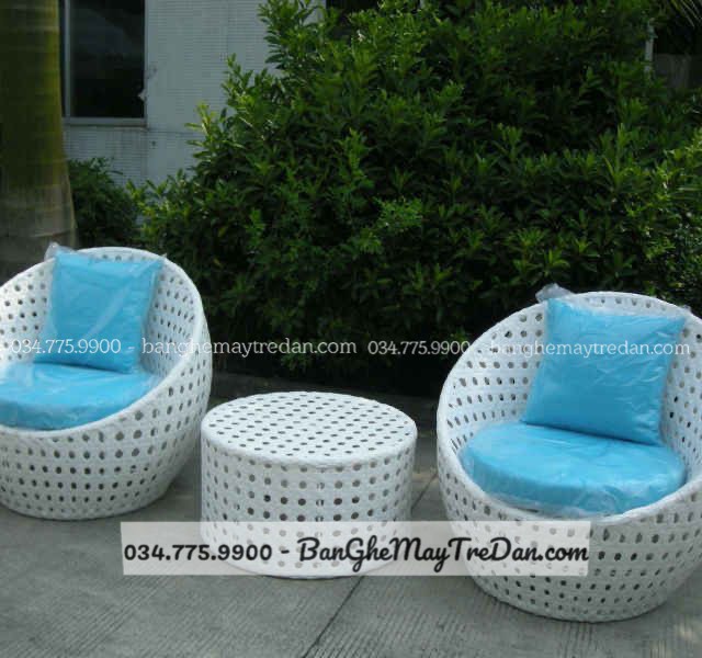 Ghế nhựa giả mây để ban công chất lượng cao