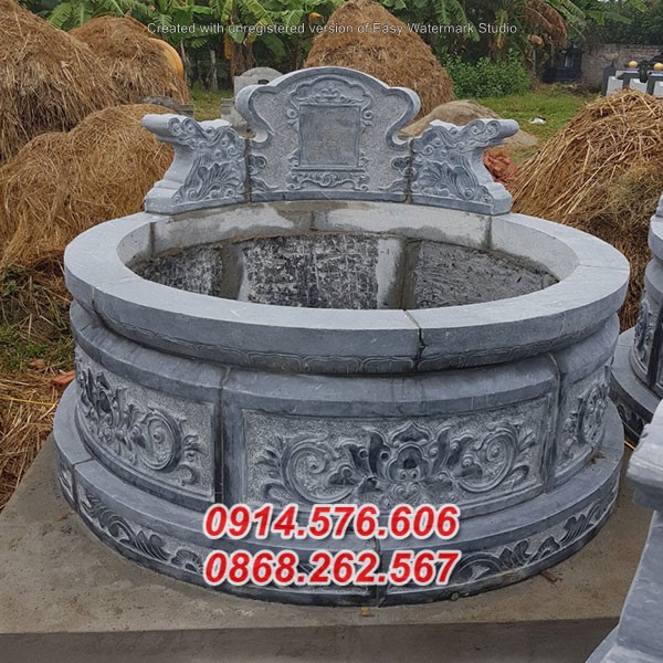 26 mộ đá tròn đẹp bán hà nội, lăng mộ tổ hình lục lăng bát giác