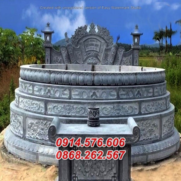 26 mộ đá tròn đẹp bán hà nội, lăng mộ tổ hình lục lăng bát giác