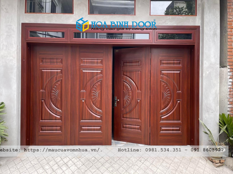 Cửa thép vân gỗ tại Khánh Hoà- Nha Trang