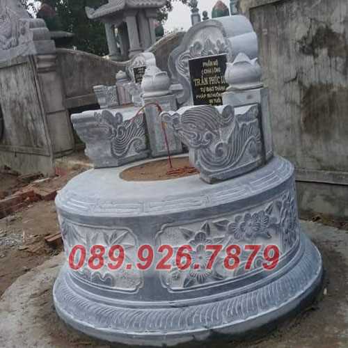 Mộ tròn đá - Mẫu mộ tròn ông bà cha mẹ vợ chồng bằng đá bán Hậu Giang