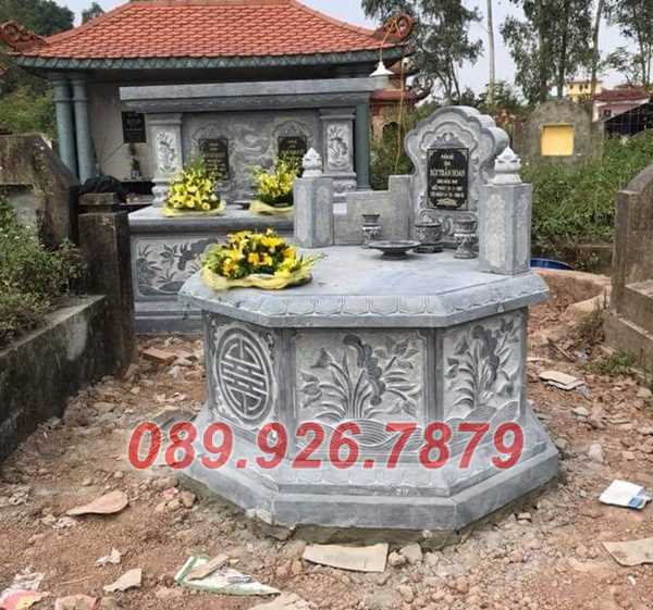 Mộ tròn đá - Mẫu mộ tròn ông bà cha mẹ vợ chồng bằng đá bán Hậu Giang