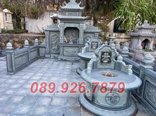 Mộ tròn đá - Mẫu mộ tròn ông bà cha mẹ vợ chồng bằng đá bán Hậu Giang