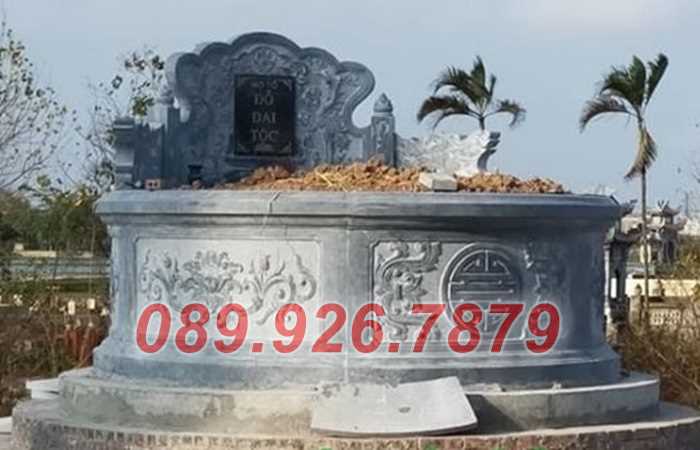 Mẫu mộ đá tròn cao cáp hiên đại chôn cất ông bà cha mẹ vợ chồng Cà Mau