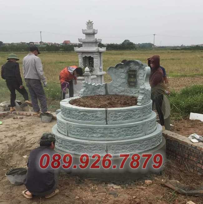 Mộ đá tròn - Mẫu mộ đá tròn đẹp chôn cất tro hài cốt bán đồng tháp