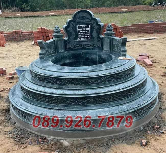Mộ đá tròn - Mẫu mộ đá tròn đẹp chôn cất tro hài cốt bán đồng tháp