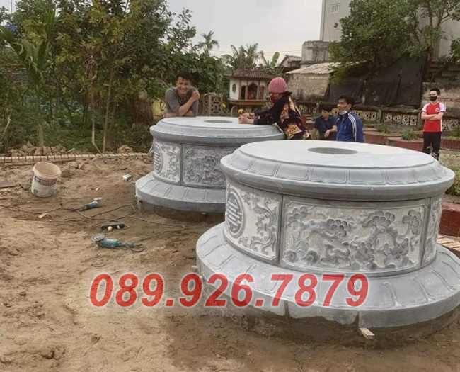 Mộ đá tròn - Mẫu mộ tròn bằng đá đẹp bán kiên giang, mộ đá tam cấp