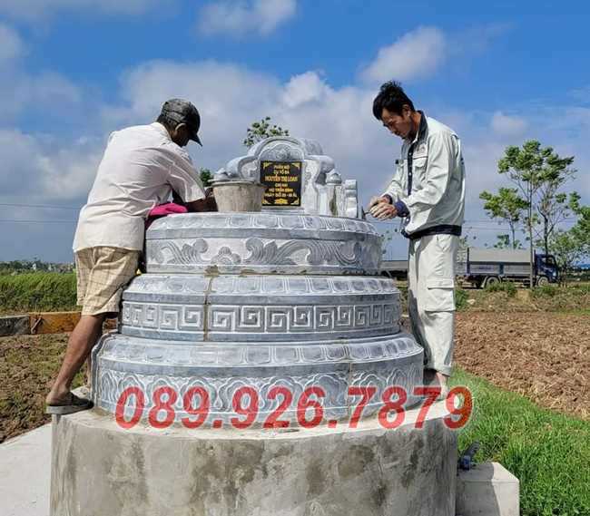 Mộ đá tròn - Mẫu mộ tròn bằng đá đẹp bán kiên giang, mộ đá tam cấp