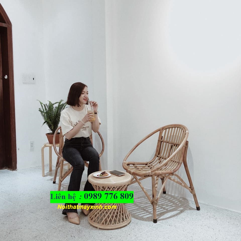 Xưởng sản xuất ghế mây cóc cafe , ghế mây con sò cóc