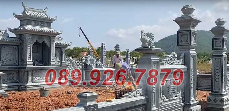 Nhà mồ đá - Mẫu nhà mồ tổ tiên ông bà bằng đá xanh đẹp bán tiền giang