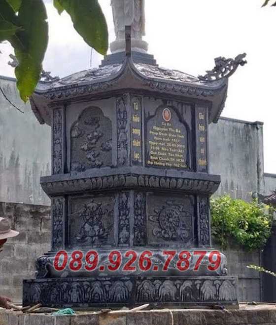Tháp mộ đá - Mẫu mộ tháp đá sư thầy để tro hài cốt bán đồng nai