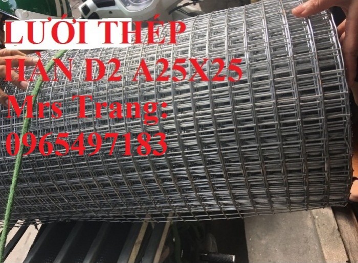 Lưới thép hàn mạ kẽm phi 2 ô 25x25 , lưới thép hàn D2 a 25x25 mạ kẽm