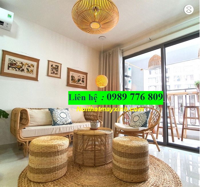 Bàn ghế sofa mây tự nhiên để trong nhà giá rẻ